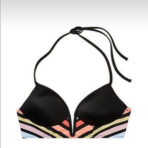 VS PINK - Midline Plunge Halter Bikini M